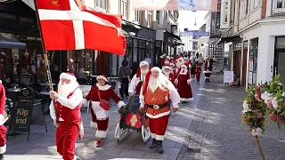 Santas fill the streets of Denmark for annual congress