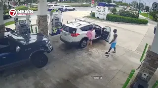 Surveillance video shows moments before Pompano Beach gas station shooting