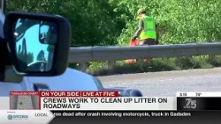 Crews work to clean up litter on roadways