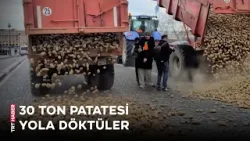 Fransız çiftçiler, Ulusal Meclis'in önüne 30 ton patates döktü