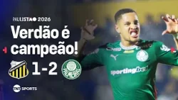 VITOR ROQUE CRAVA, VERDÃO VENCE DE NOVO E É CAMPEÃO PAULISTA! NOVORIZONTINO 1X2 PALMEIRAS