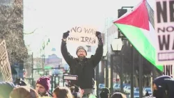 Protesters in New Haven rally against US military intervention in Iran Protesters in New Haven rally against US military intervention in Iran