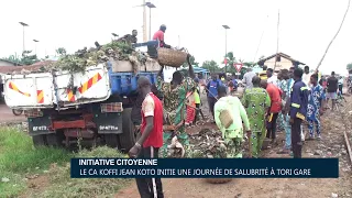 Citizen Initiative: Council Member Koffi Jean KOTO leads a community cleanup day in Tori-Gare