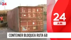 Incidente en ruta 68: contenedor cae de camión y genera gran congestión en Pudahuel  | 24 Horas TVN