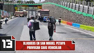 Roadblocks in San Miguel Petapa cause traffic chaos