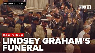 Lindsey Graham's casket arrives at Washington National Cathedral
