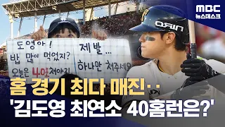 KIA Kim Do-young's lingering slump at 39 home runs... 'Is the youngest 40-homer record still poss...