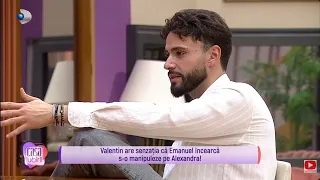 Casa Iubirii - Valentin isi bombardeaza rivalul! Incearca Emanuel s-o manipuleze pe Alexandra?
