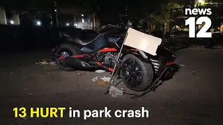 13 injured after 3-wheel motorcycle slams into crowd at Brooklyn park