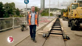 Paradiesbrücke – Erste Gleisjoche angeliefert
