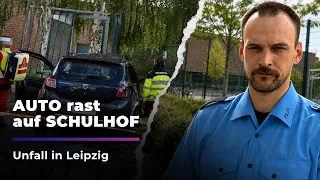 Car Crashes into Schoolyard in Leipzig: Police Investigation I Sachsen Fernsehen