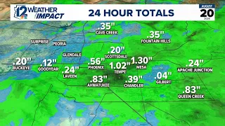 Mesa, Tempe recorded over 1 inch of rainfall during monsoon storm