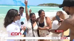 ¡Es un niño!, familia celebra revelación de género en Playa Macao ¡Es un niño!, familia celebra revelación de género en Playa Macao