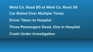 Latest Headlines | 3 dead in single car crash in Weld County