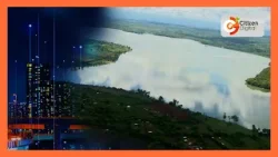 Floods aerial view on the southern fringes of Nairobi to the Seven Forks Dam
