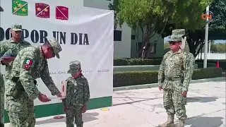 Iker Mateo, an example of courage; the Mexican Army names him Honorary Soldier for a day