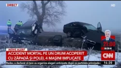 Accident mortal pe un drum acoperit cu zăpadă și polei, 4 mașini implicate