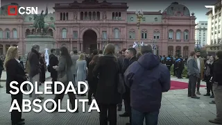 Few people came to Plaza de Mayo for the Independence Day celebration
