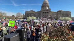 Массовое собрание у Капитолия штата Айдахо в рамках продолжающегося по всей стране движения «Нет ... Массовое собрание у Капитолия штата Айдахо в рамках продолжающегося по всей стране движения «Нет ...