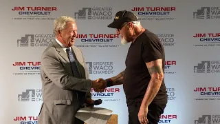 Dallas Cowboys legend and NFL Hall of Famer Randy White speaks at Baylor kickoff luncheon