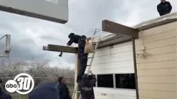 Fresno County CAL FIRE station finds temporary solution after roof destroyed by funnel cloud