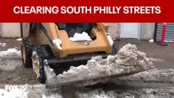 Snow plows hit the streets of South Philly after winter storm