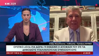 Αλέξης Μητρόπουλος Καθηγητής Πρόεδρος ΕΝΥΠΕΚΚ στην τηλεόραση BEST 20-08-2026
