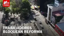 Así se ve desde el aire el bloqueo de la Secretaría de Cultura en CDMX Así se ve desde el aire el bloqueo de la Secretaría de Cultura en CDMX