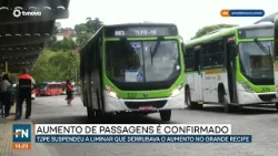 TJPE suspende liminar e confirma aumento das passagens no Grande Recife|  #FatoNovo