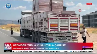 Car Collides with Brick-Laden Semi-Truck