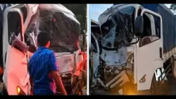 Camión sin frenos impacta contra bus para evitar caer al abismo