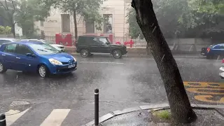 Grindină în București, zona Banu Manta