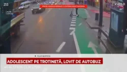 ADOLESCENT PE TROTINETĂ, LOVIT DE AUTOBUZ