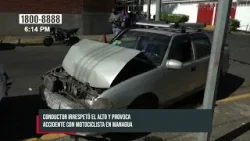 Imprudencia al volante provoca fuerte accidente de tránsito en una intersección de Managua