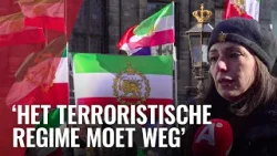 Demonstratie op Dam tegen mensenrechtenschendingen Iran