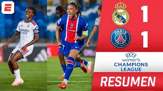 PARTIDAZO. REAL MADRID y LINDA CAICEDO DEBUTAN con empate ante PSG | Women's Champions League