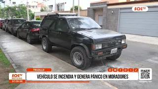 Trujillo: vehículo se incendia y genera pánico en moradores