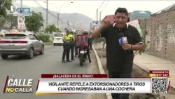Shootout in El Rímac: security guard repels extortionists with gunfire as they enter garage