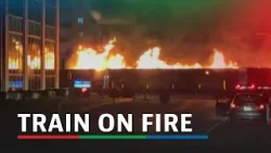 Train on fire barrels through Canadian city | ABS-CBN News