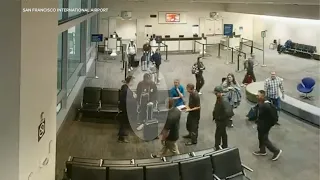 Video shows moment FBI agents surround Swalwell at SFO amid federal investigation