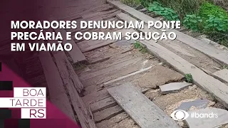 Residents report precarious bridge and demand solution in Viamão
