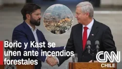 Boric y Kast emitieron declaración en conjunto desde La Moneda por los incendios forestales