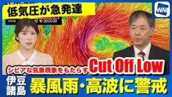 【低気圧が急発達】伊豆諸島は暴風雨・高波に警戒