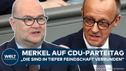 CDU-PARTEITAG: Merkel sorgt für Spannung bei Auftritt von Merz! Kanzler unter Druck