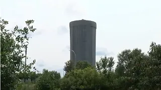 Water tower near Apache Mall undergoing restorations