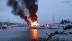 Cleanup efforts underway after multi-boat fire in Sidney’s Van Isle Marina