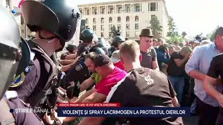 Stirile Kanal D - Violenta si spray lacrimogen la protestul oierilor! | Editie de seara