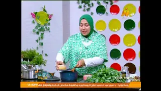 طريقة عمل الفراخ  بالسمنة البلدي مع الرز الأبيض والملوخية