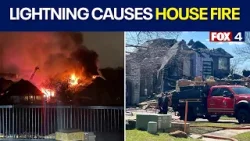 Пожар в доме в округе Дентон, вероятно, начался от удара молнии.