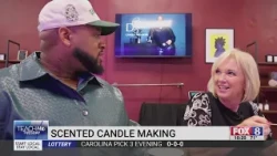 Cindy Farmer learns the art of scented candle making at D Scents in Greensboro